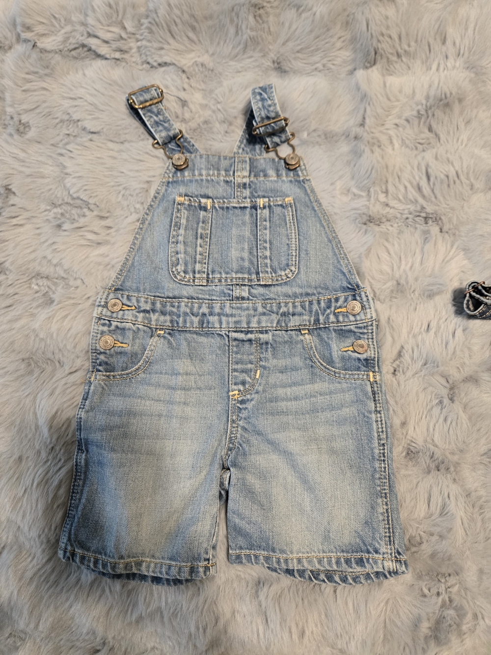 GAP Light Blue Denim Short Overalls for Kids